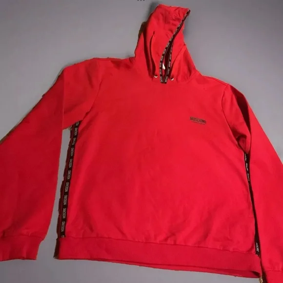 Mens Moschino Hoodie Red XL